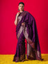 The Royal Purple Muga Silk Saree with Blouse Fabric